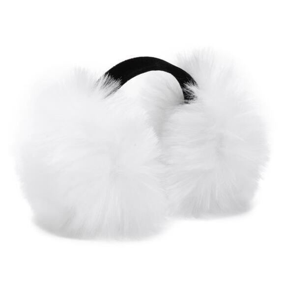 Kyi Kyi White Faux Fur Winter Ear Muffs New - Picture 1 of 3